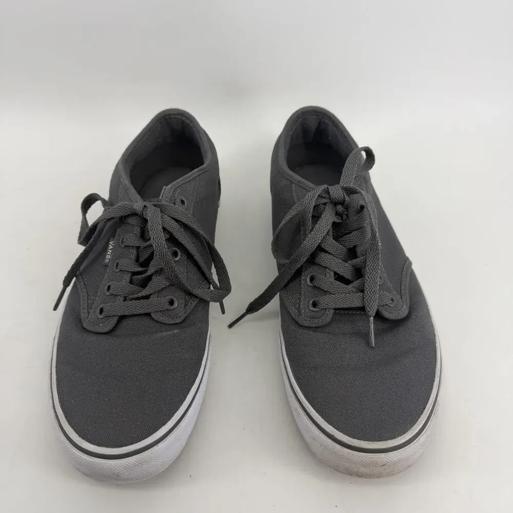 Vans Shoes Mens Size 10 Gray Canvas Skate Sneakers Casual Comfort Low Streetwear